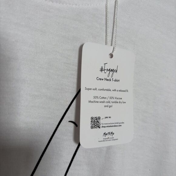 Miss to Mrs T-Shirt Women's 3XL White #Engaged Short Sleeve Graphic Tee - Picture 4 of 10